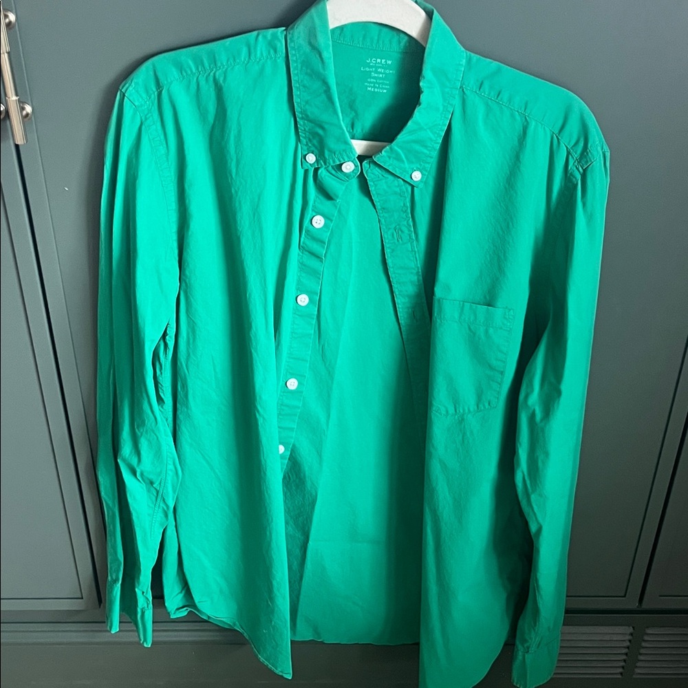 J. Crew Vibrant Green Casual Button Down Shirt
